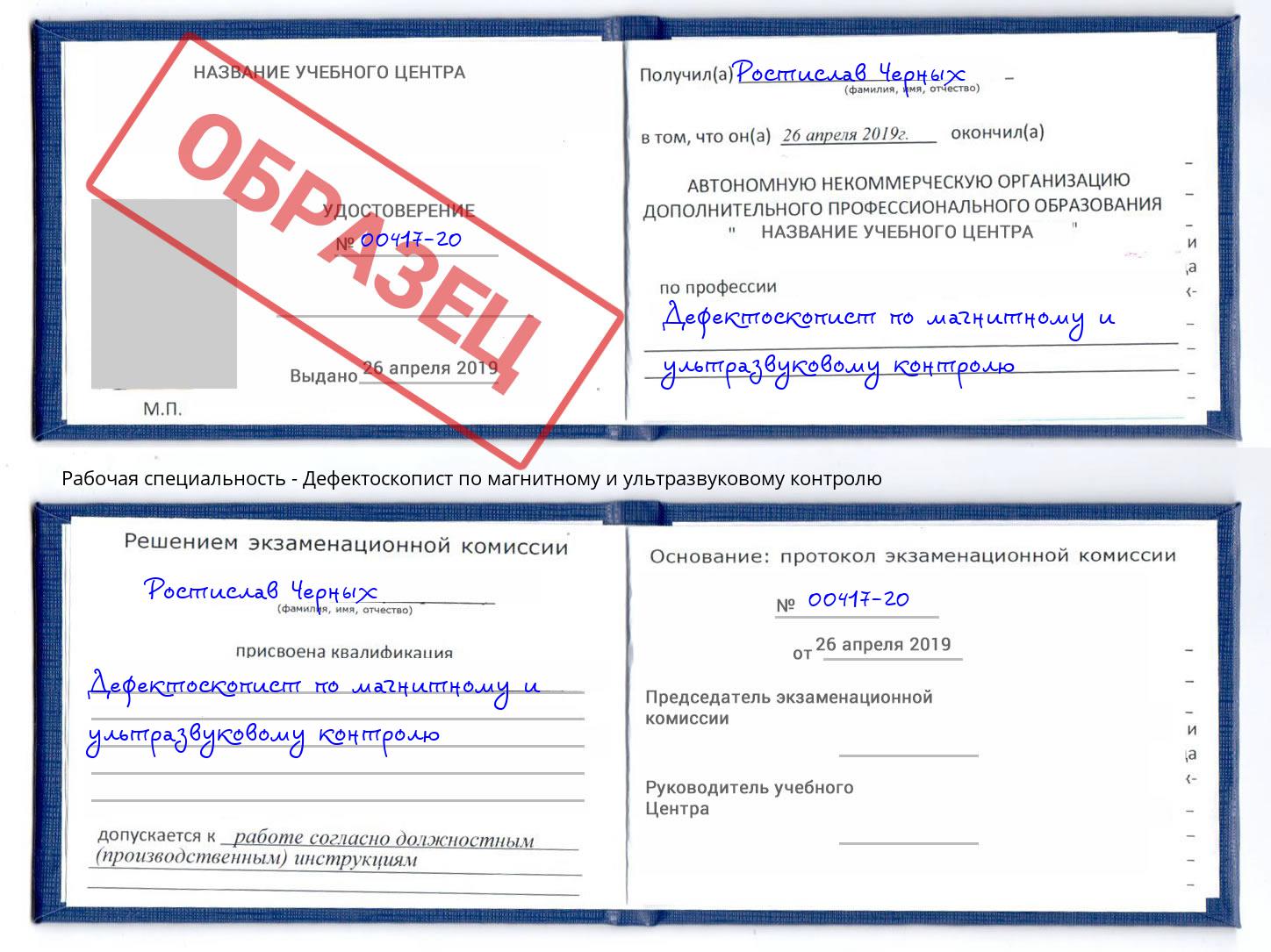 Дефектоскопист по магнитному и ультразвуковому контролю Удомля